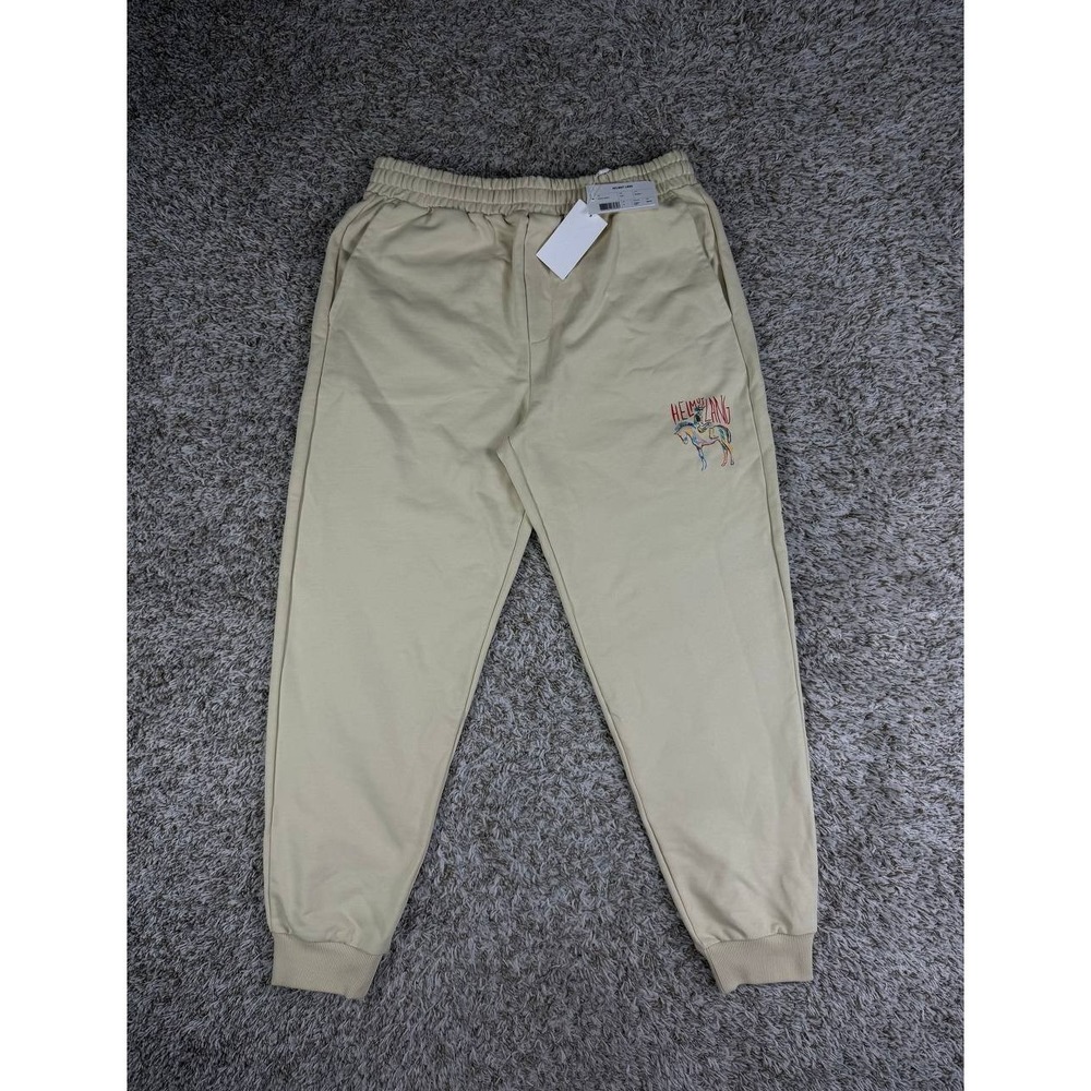 NWT Helmut Lang Scribble Logo Jogger 'Stone' Men's Size XL